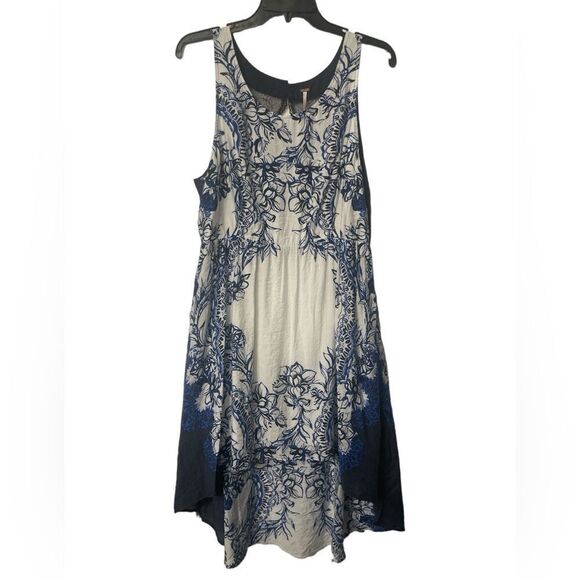 FREE PEOPLE RUSSIAN PLATE DRESS INDIGO SZ L - Picture 3 of 5
